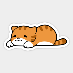 Orange and White Chub Cat Sticker